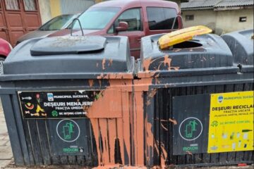 Vandalism la punctul de colectare a deseurilor