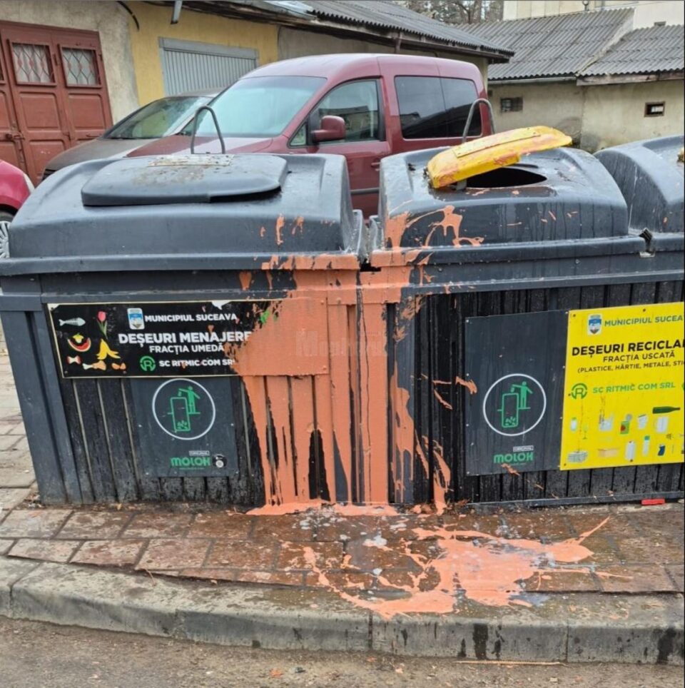 Vandalism la punctul de colectare a deseurilor