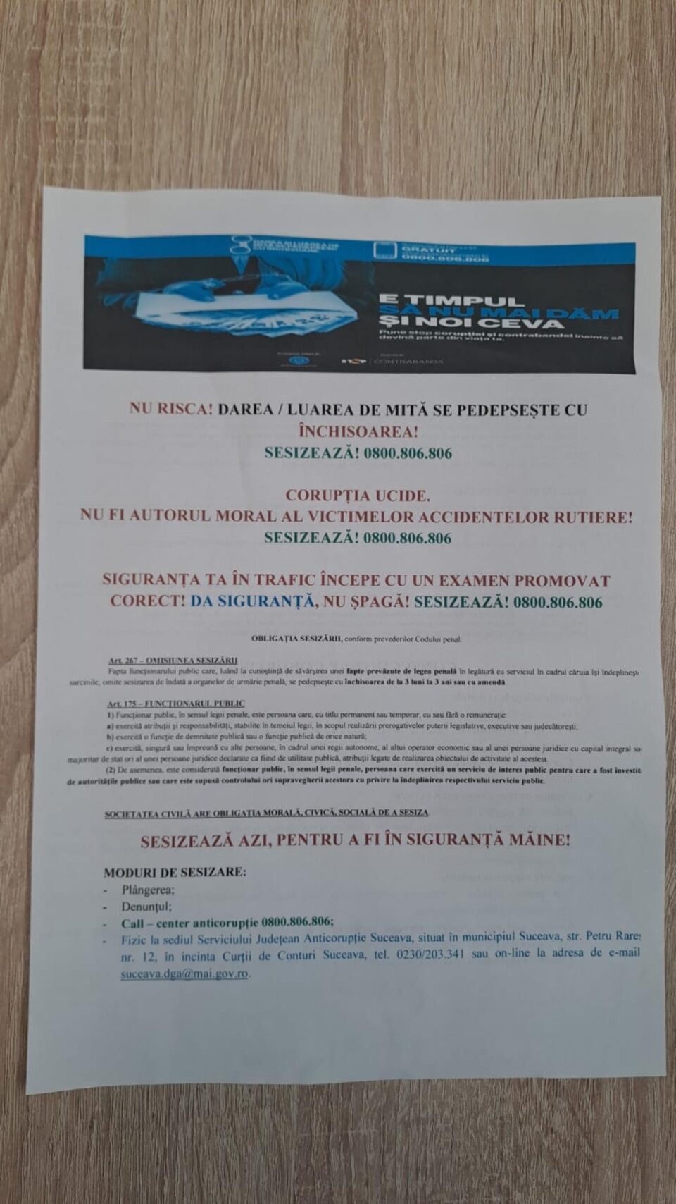 Cursanții școlilor de șoferi vor semna că au fost instruiți să nu dea șpagă pentru permis