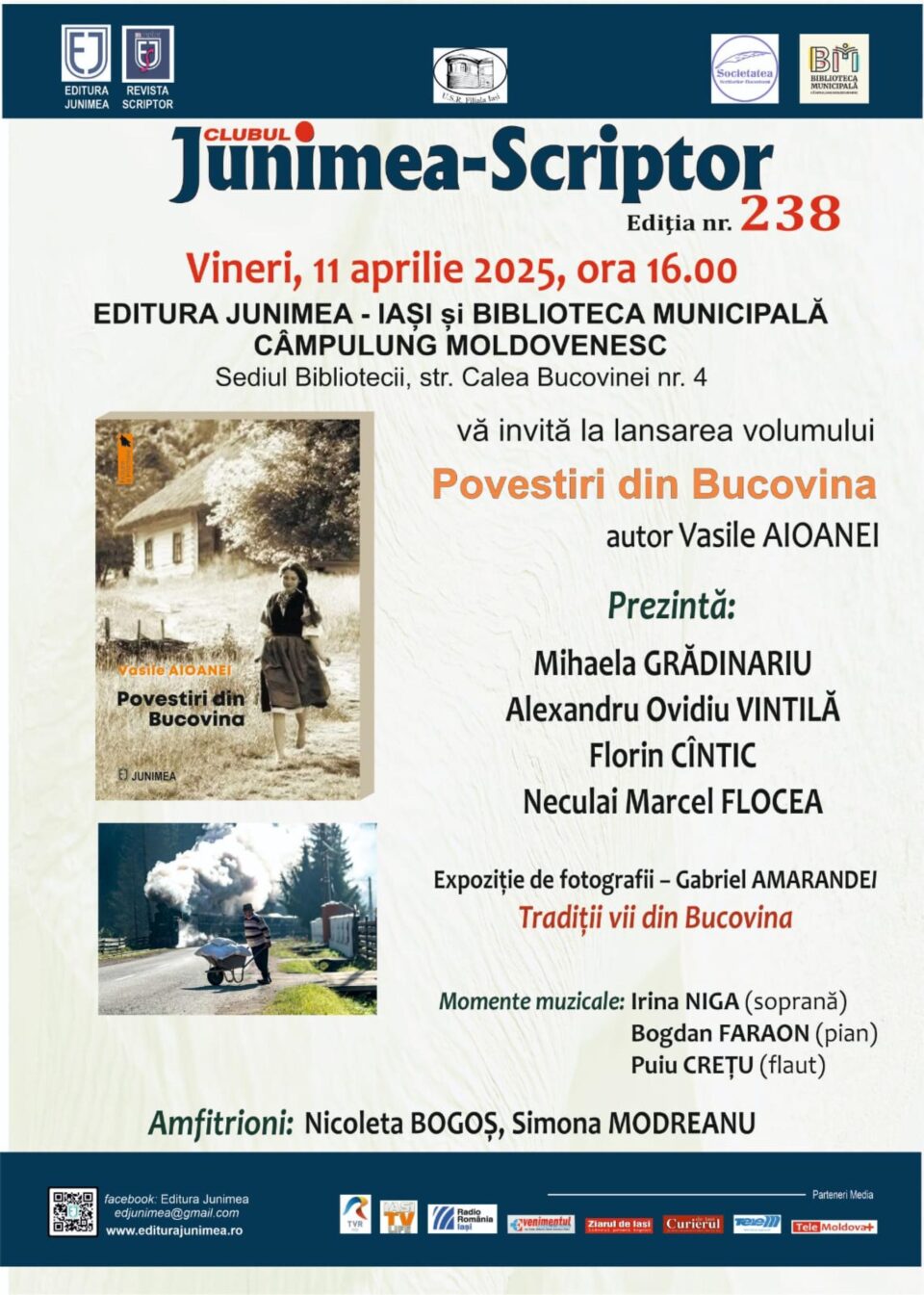 Volumul „Amintiri din Bucovina”, de Vasile Aioanei, va fi lansat la Câmpulung Moldovenesc