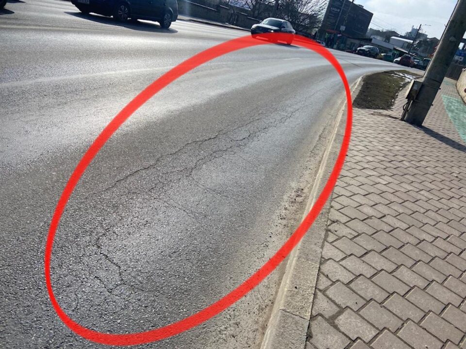 Probleme apărute la asfaltările din 2023 pe axul principal al municipiului Suceava