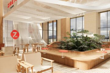 Conceptul arhitectural al viitoarei cafenele din Iulius Mall Suceava exploatează la maximum spațiul vitrat și lumina naturală, fiind dezvoltat în Hong Kong de o casă de arhitectură