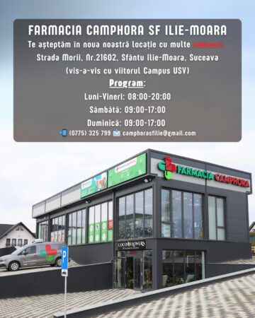 O nouă farmacie din grupul Morpheus și Camphora deschisă în Sfântul Ilie, comuna Șcheia.