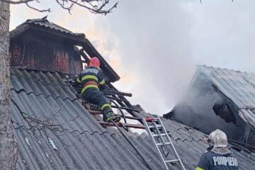 Pompierii au salvat o casă de lângă anexele care ardeau