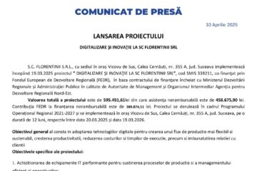 LANSAREA PROIECTULUI DIGITALIZARE ȘI INOVAȚIE LA SC FLORENTINII SRL