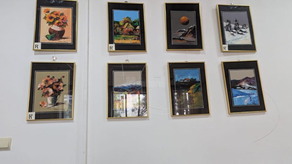 Grafică, pictură, compoziții prin tehnici proprii realizate de Radu Bercea, expuse la Galeria Bibliotecii Bucovinei