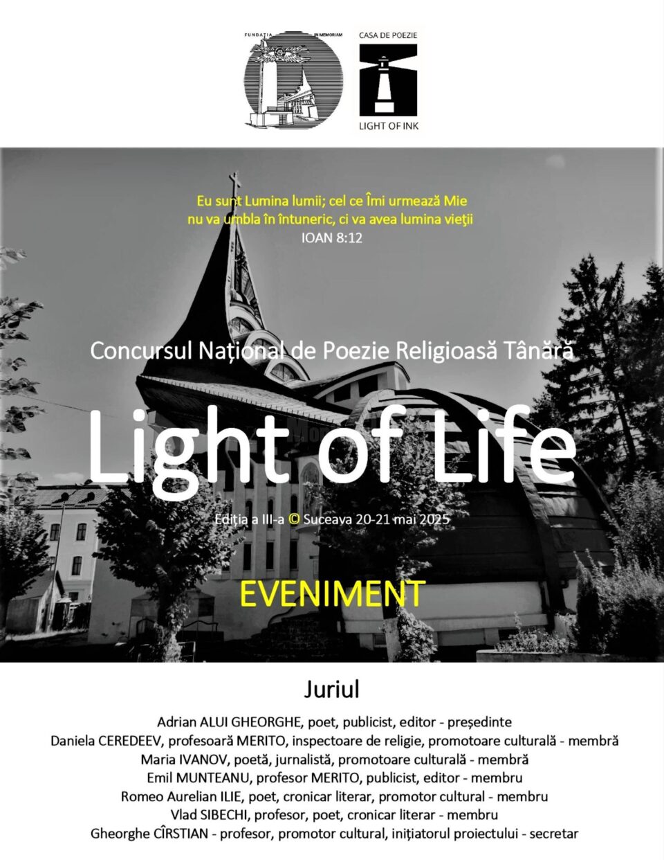 Continuă înscrierile la Concursul Național de Poezie Religioasă Tânără „Light of Life”. Marele Premiu - 2.000 de lei Continuă înscrierile la Concursul Național de Poezie Religioasă Tânără „Light of Life”. Marele Premiu - 2.000 de lei