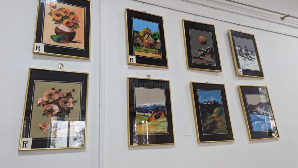 Grafică, pictură, compoziții prin tehnici proprii realizate de Radu Bercea, expuse la Galeria Bibliotecii Bucovinei