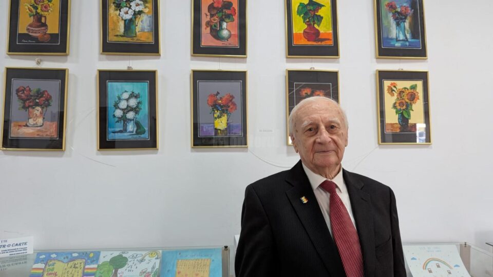 Grafică, pictură, compoziții prin tehnici proprii realizate de Radu Bercea, expuse la Galeria Bibliotecii Bucovinei