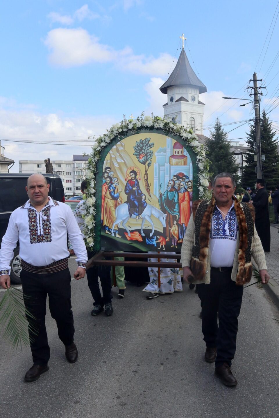 Procesiunea de Florii, organizată de Protopopiatul Fălticeni cu sprijinul parohiilor locale și al autorităților