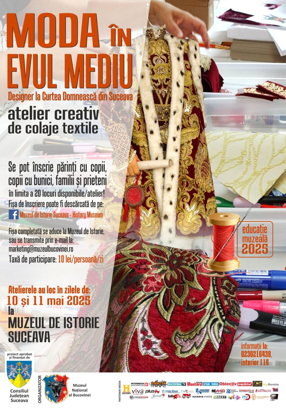 Atelier creativ de colaje textile, la Muzeul de Istorie