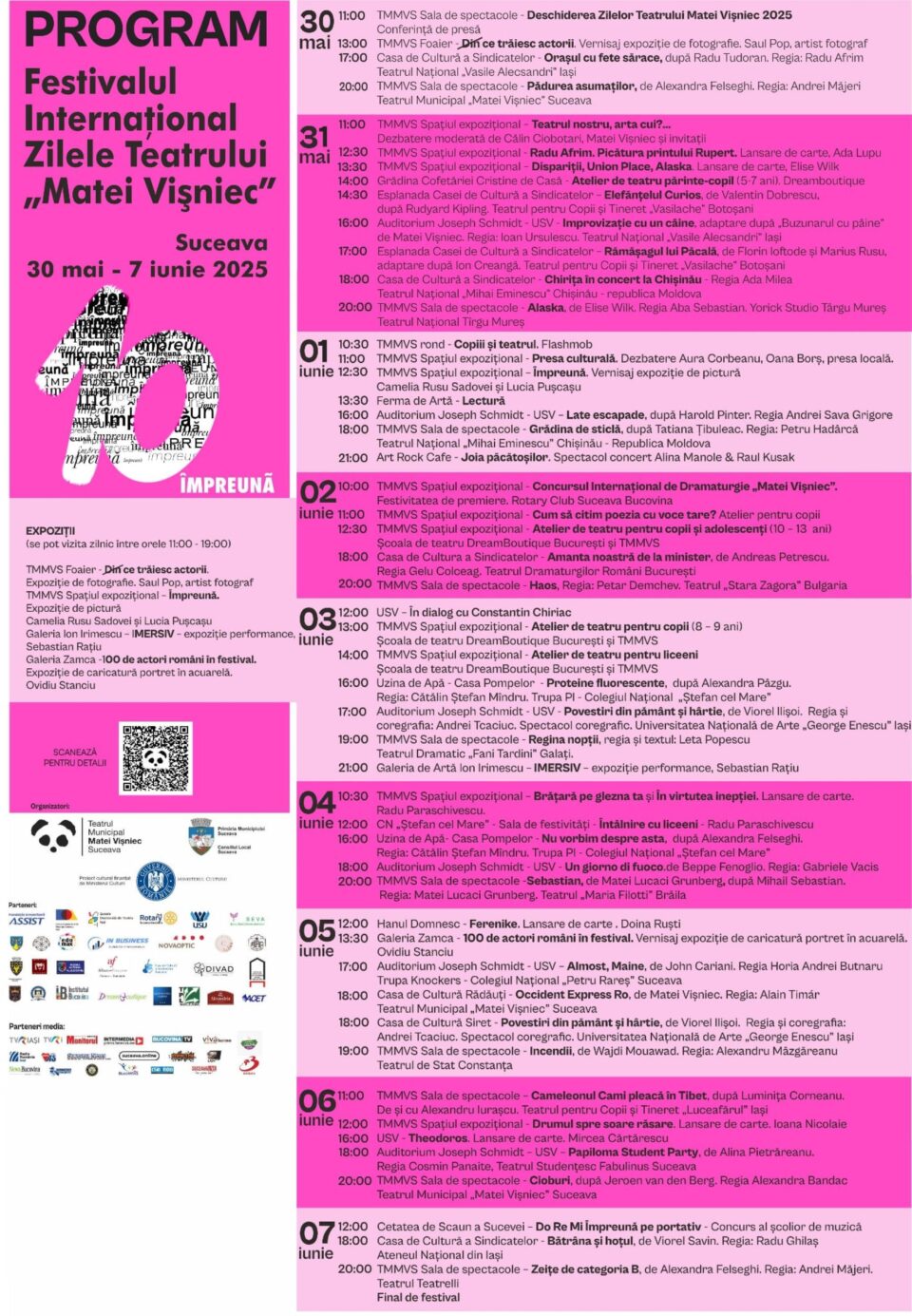 Programul Festivalului Internațional ”Zilele Teatrului Matei Vișniec”, ediția 2025