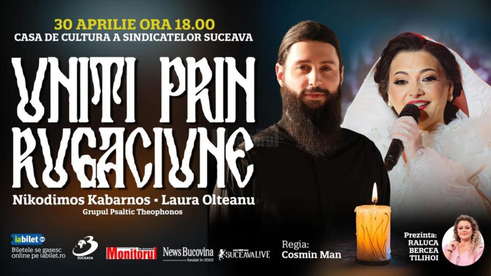 Concertul de muzică psaltică „Uniți prin rugăciune”, în ultima zi din aprilie, pe scena suceveană Concertul de muzică psaltică „Uniți prin rugăciune”, în ultima zi din aprilie, pe scena suceveană