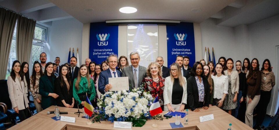 Protagonistii întâlnirii de la USV cu Ambasadorul Franței