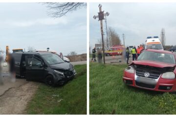 Accident provocat de o șoferiță care a pătruns pe un drum național-european fără a se asigura
