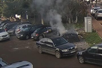 Container de deșeuri incendiat de un sucevean iresponsabil