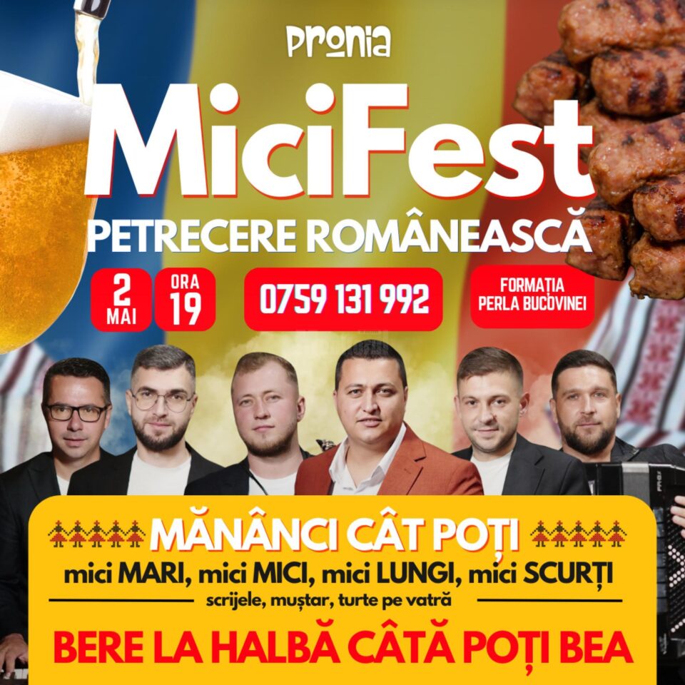 MiciFest, cu mici, scrijele și muzică live, pe 2 mai, la PRONIA