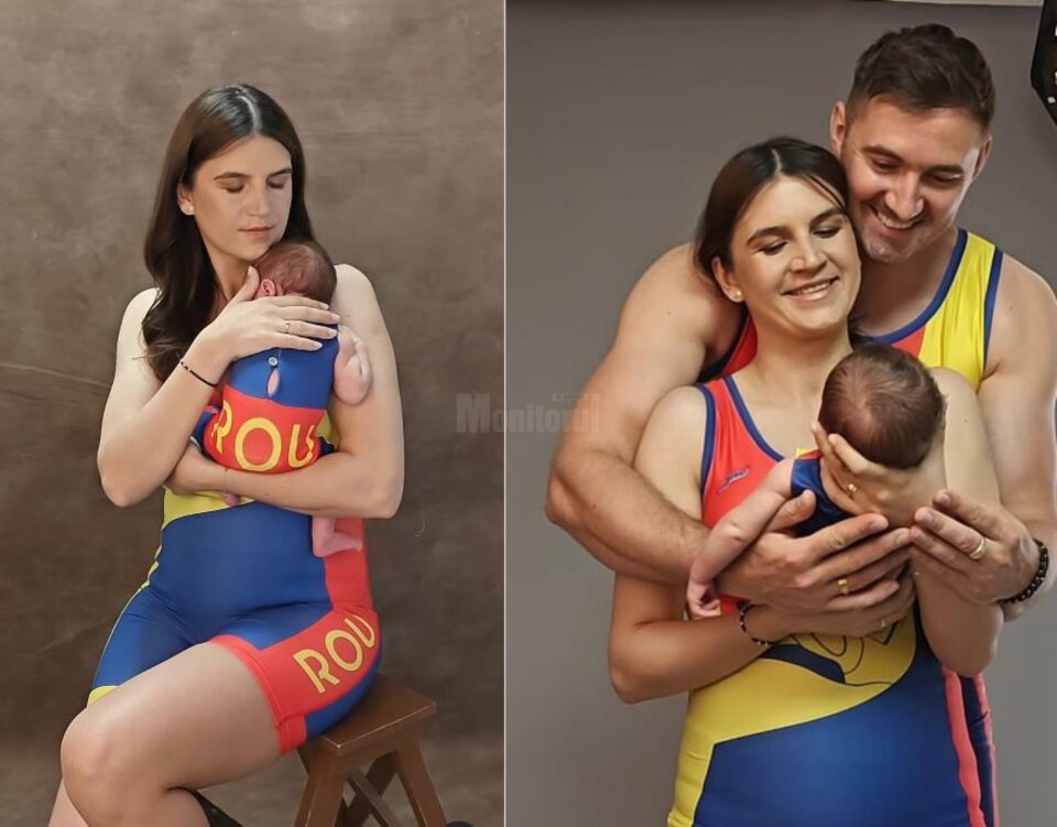 Ședință foto memorabilă cu primul copil al olimpicilor canotori, Ionela și Marius Cozmiuc