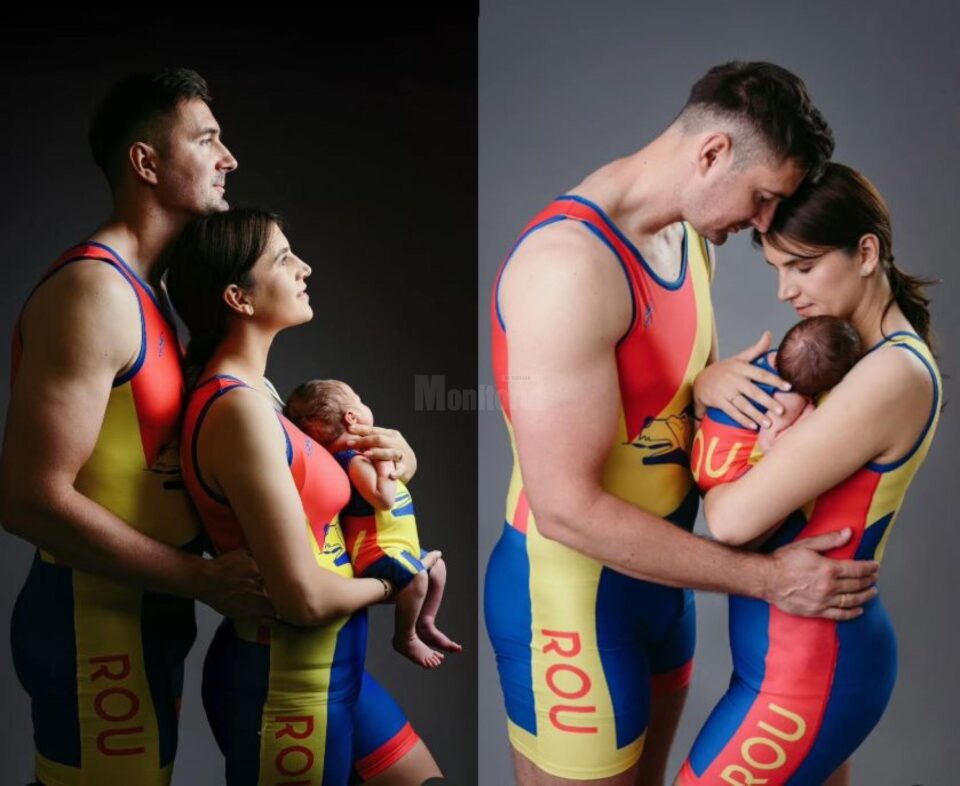 Ședință foto memorabilă cu primul copil al olimpicilor canotori, Ionela și Marius Cozmiuc 1