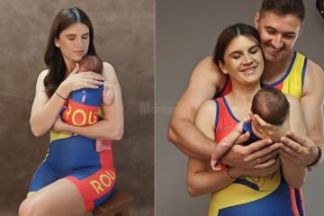 Ședință foto memorabilă cu primul copil al olimpicilor canotori, Ionela și Marius Cozmiuc