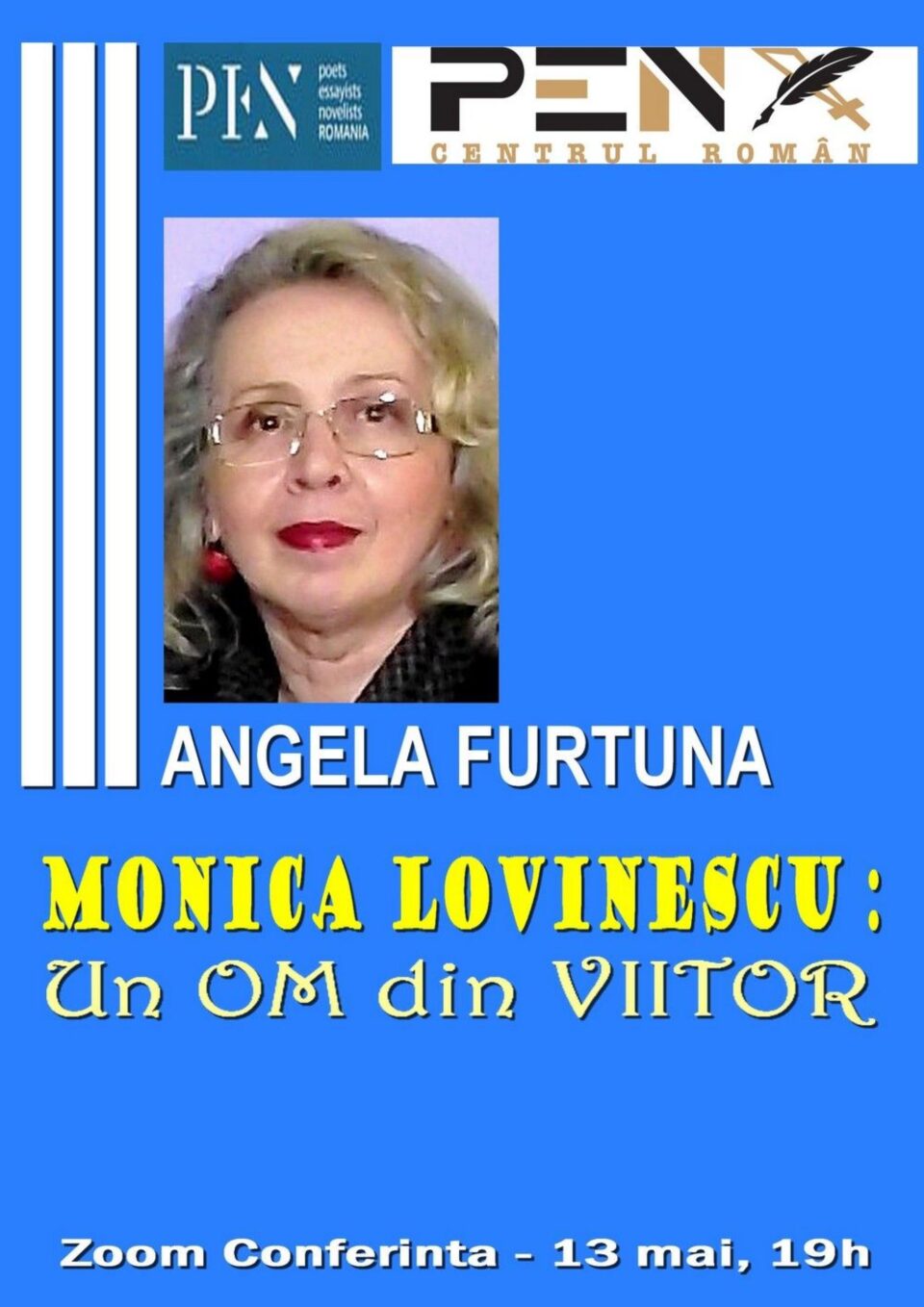 „Monica Lovinescu: Un Om din Viitor”, conferință online susținută de scriitoarea Angela Furtună „Monica Lovinescu: Un Om din Viitor”, conferință online susținută de scriitoarea Angela Furtună