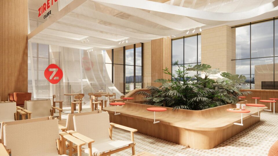 Conceptul arhitectural al viitoarei cafenele din Iulius Mall Suceava exploatează la maximum spațiul vitrat și lumina naturală, fiind dezvoltat în Hong Kong de o casă de arhitectură