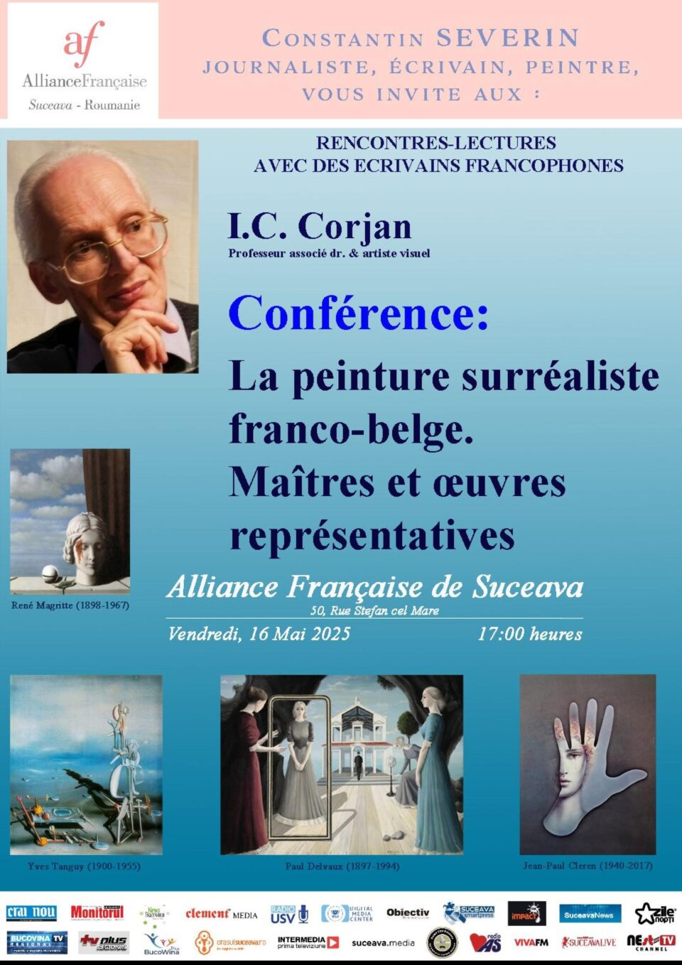 Universitarul Ionel C. Corjan, invitat vineri la o conferință organizată de Alianța Franceză din Suceava