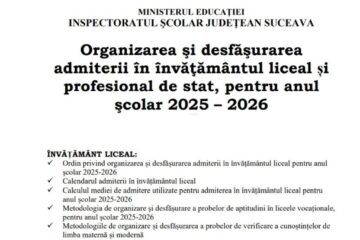 Broșura de admitere la liceu, 2025 – 2026, este disponibilă online