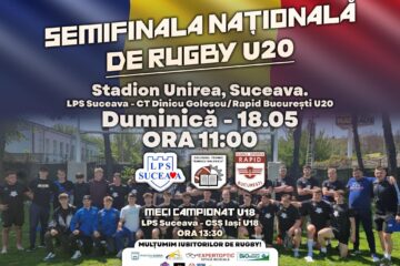 Toți iubitorii de sport, printre ei și oficialități locale, invitați și așteptați la semifinala sărbătoare a rugbiului sucevean