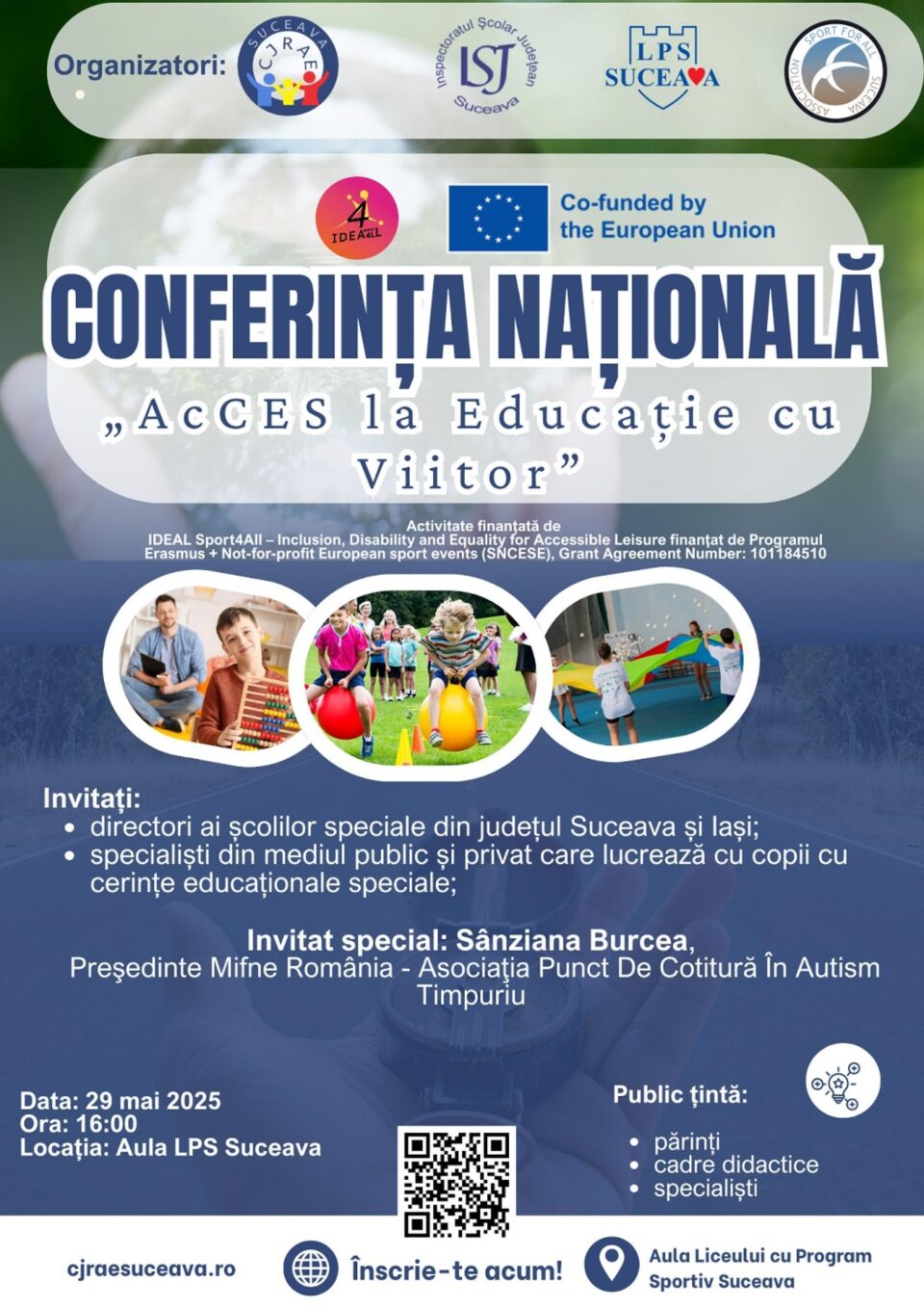 Conferință pentru părinți și specialiști preocupați de educația copiilor cu tulburări din spectrul autist, la Suceava Conferință pentru părinți și specialiști preocupați de educația copiilor cu tulburări din spectrul autist, la Suceava