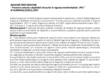 " Prevenire comună a răspândirii virusurilor în regiunea transfrontalieră - JPVS "