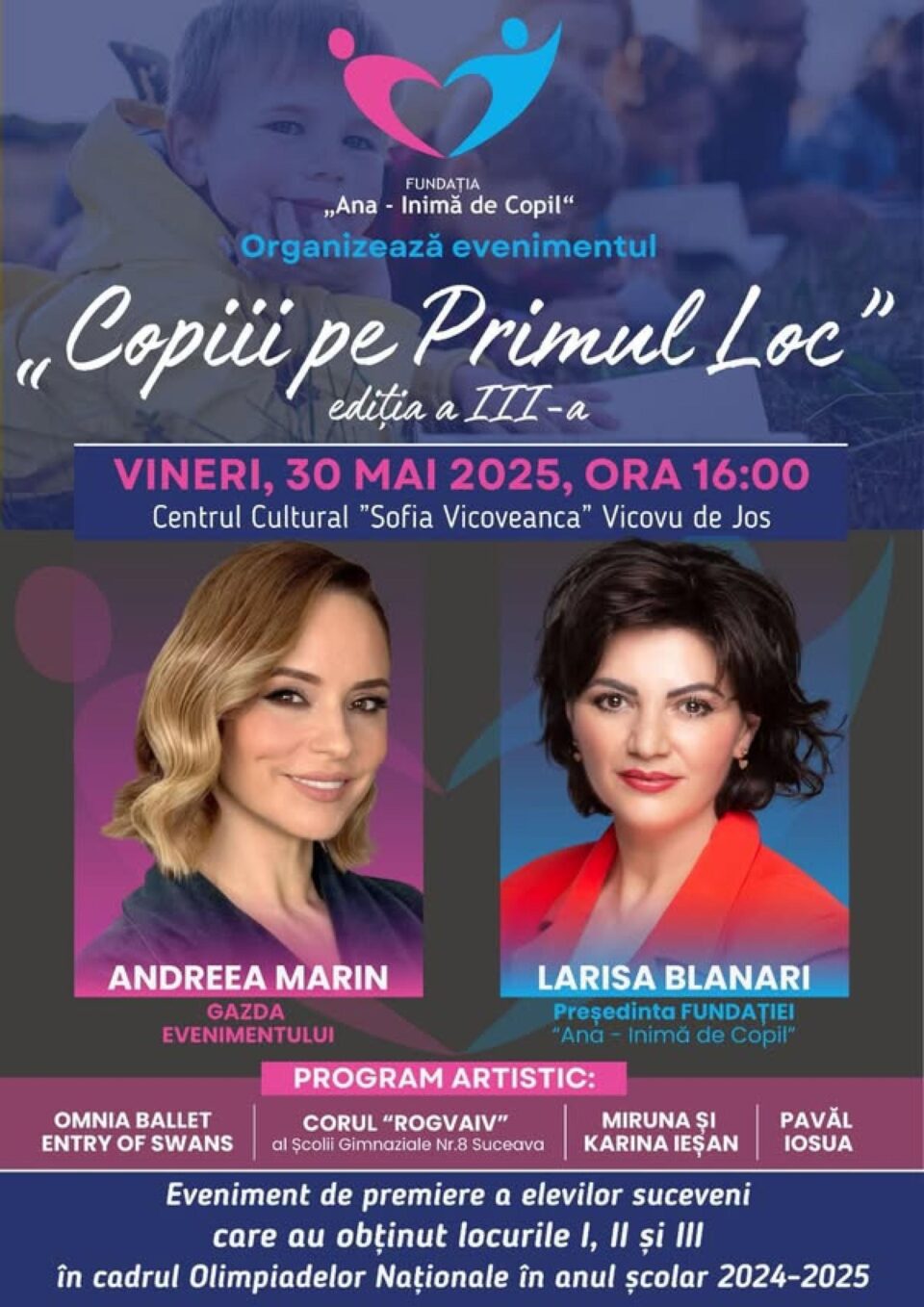 Peste 150 de olimpici și profesorii lor vor fi premiați la gala „Copiii pe primul loc” Peste 150 de olimpici și profesorii lor vor fi premiați la gala „Copiii pe primul loc”