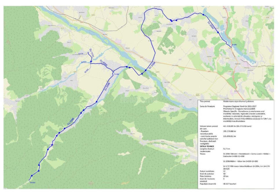 CJ Suceava a obținut o finanțare de 85 de milioane de lei pentru modernizarea a 53 kilometri de drumuri județene