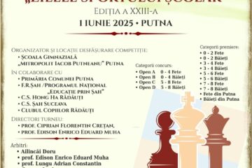 Festivalul interjudețean „Zilele Sportului Școlar”, ediția XXII, în prima zi din iunie, la Putna