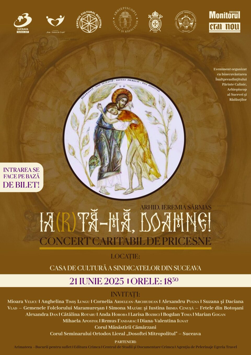 Arhiepiscopia Sucevei și Rădăuților va organiza, cu prilejul hramului Catedralei Arhiepiscopale, un concert caritabil de pricesne