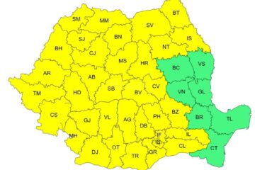 Cod galben de caniculă, până joi seara, în zeci de județe