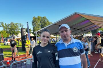 Claudia Costiuc alături de antrenorul Cristian Prâsneac