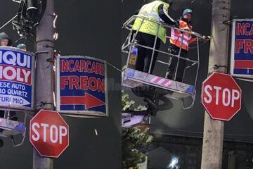 Acțiune de îndepărtare a reclamelor de pe stâlpi, demarată în iarnă de administrația locală