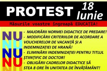 Protest împotriva măsurilor ce urmează a fi luate în învățământ, organizat de Sindicatul Univers din Universitatea „Ștefan cel Mare” Suceava