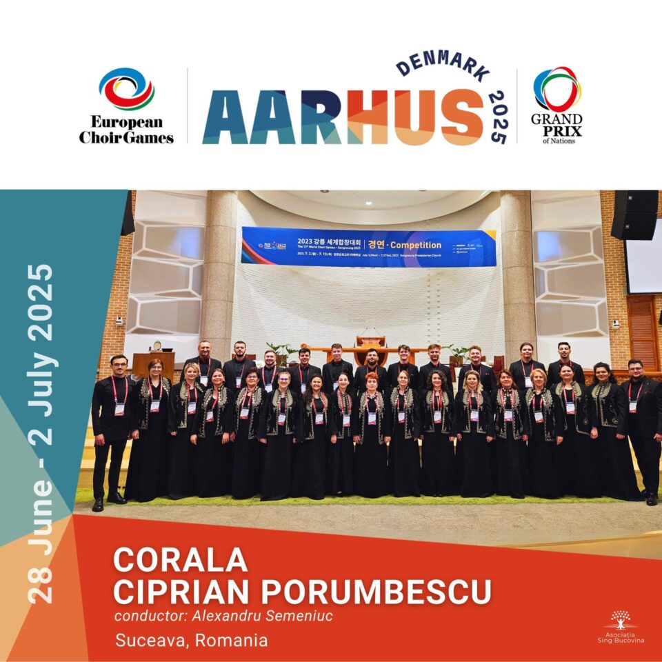 Corala „Ciprian Porumbescu” mai are nevoie de 6.500 de euro pentru a ajunge în Danemarca, unde va reprezenta România la European Choir Games – Aarhus Corala „Ciprian Porumbescu” mai are nevoie de 6.500 de euro pentru a ajunge în Danemarca, unde va reprezenta România la European Choir Games – Aarhus