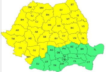 Cod galben de furtuni, cu vânt puternic, averse torențiale și descărcări electrice, vineri și sâmbătă