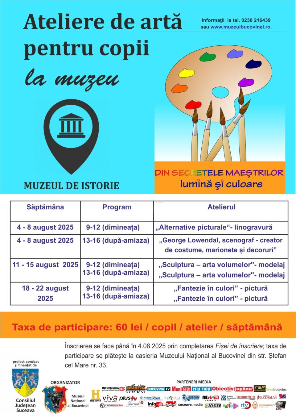 Ateliere de artă pentru copii „Din secretele maeștrilor - lumină și culoare”