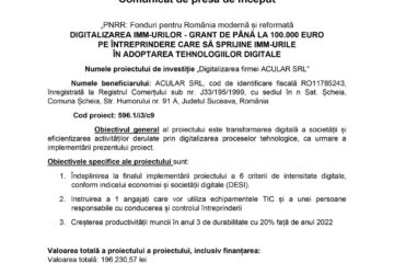 Digitalizarea firmei ACULAR SRL
