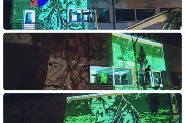 Prima pictură murală de mari dimensiuni din Siret, realizată de artistul polonez Wojciech Woźniak, vernisată vineri. Sursa foto FB - Institutul Polonez din București