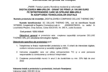 DIGITALIZAREA COMPANIEI DELUXE THERMO SRL