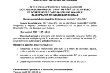 Digitalizarea societatii TUDIA SRL