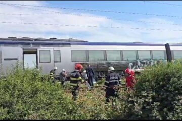 Incendiu la trenul privat Iași Suceava