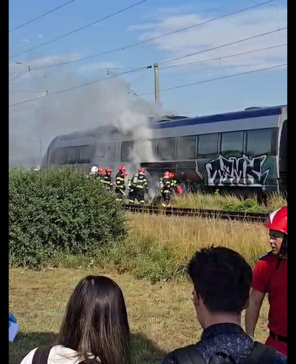 Incendiu la un tren care venea spre Suceava
