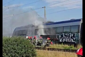 Incendiu la un tren care venea spre Suceava