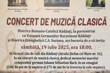 Concert de muzică clasică, sâmbătă, la Biserica Romano-Catolică Rădăuți